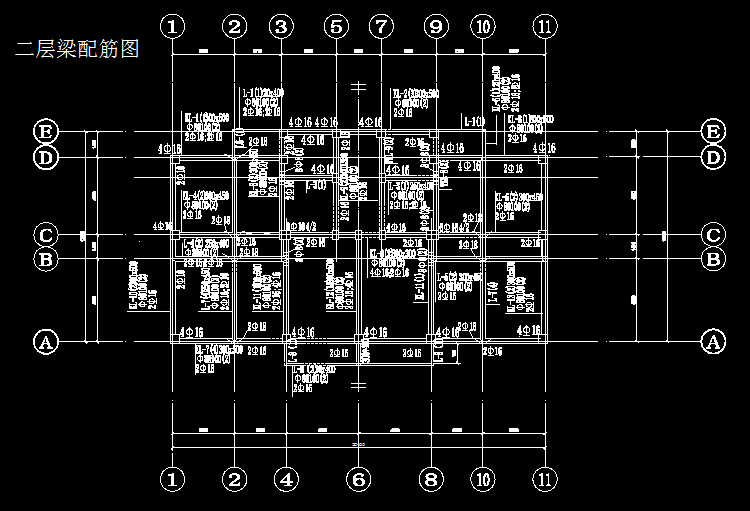 二层梁配筋图