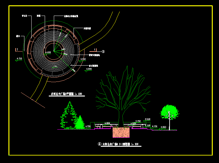 公园广场绿化带设计CAD施工图2