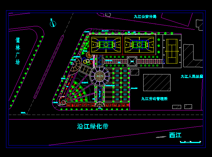 公园景观规划平面CAD建筑图1