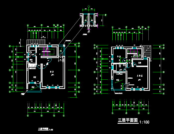 CAD别墅建筑施工图图纸素材