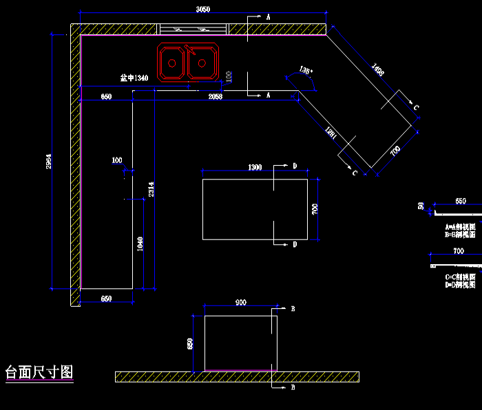 室内家具厨房橱柜CAD图纸