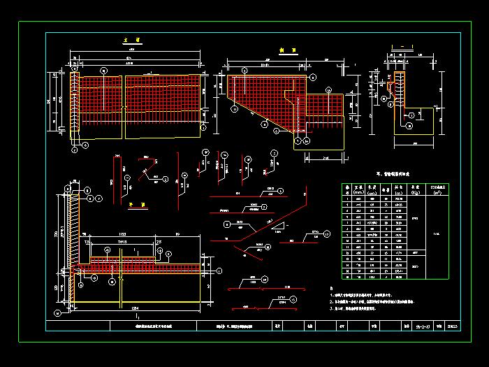 桥塔下塔柱及横梁钢筋构造CAD图纸1