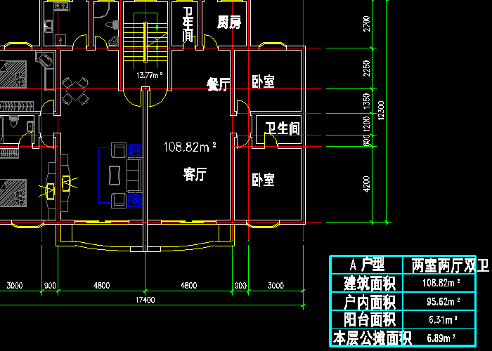 70种一梯两户户型CAD图纸