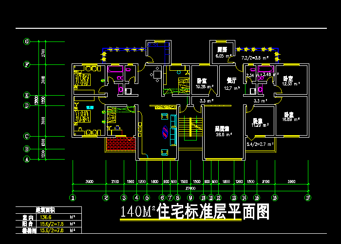 建筑设计住宅户形平面图