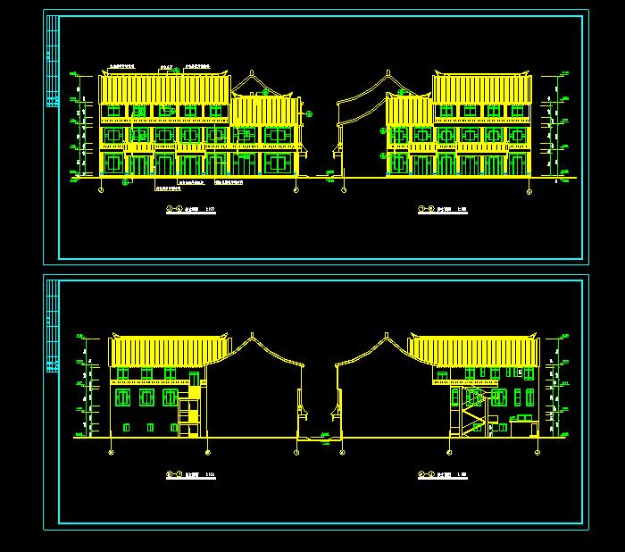 大观楼古建筑设计CAD图纸2