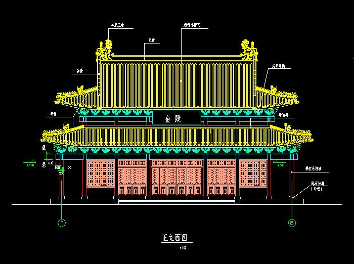 大观楼古建筑设计CAD图纸3