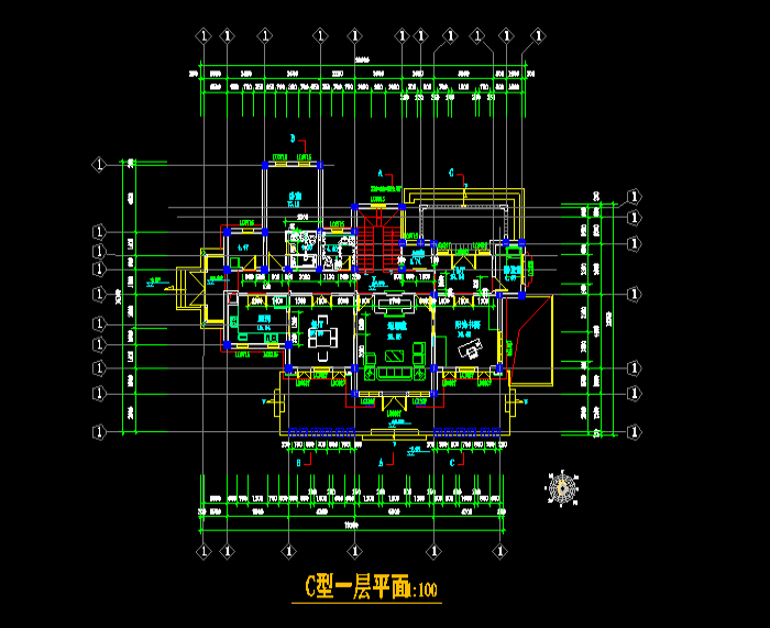 三种类型别墅设计CAD施工图