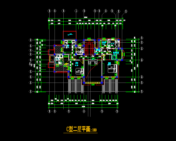 三种类型别墅设计CAD施工图