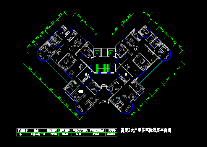 高层户型CAD建筑施工图纸