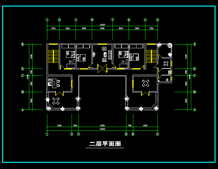 多层别墅建筑CAD施工图1