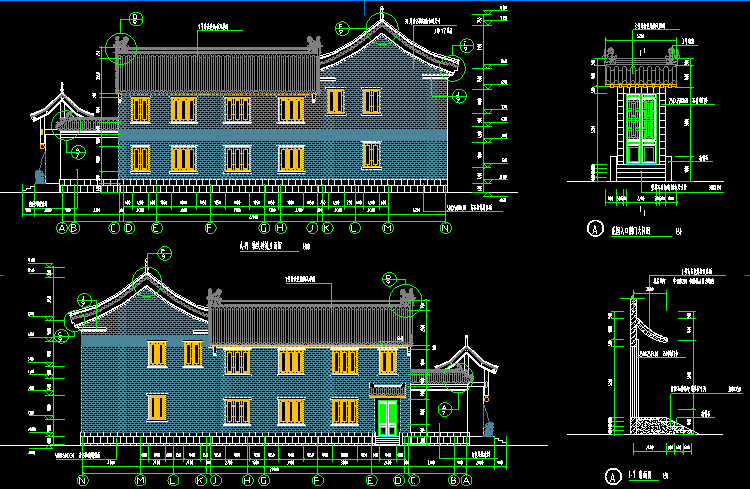 二层仿古四合院设计图3